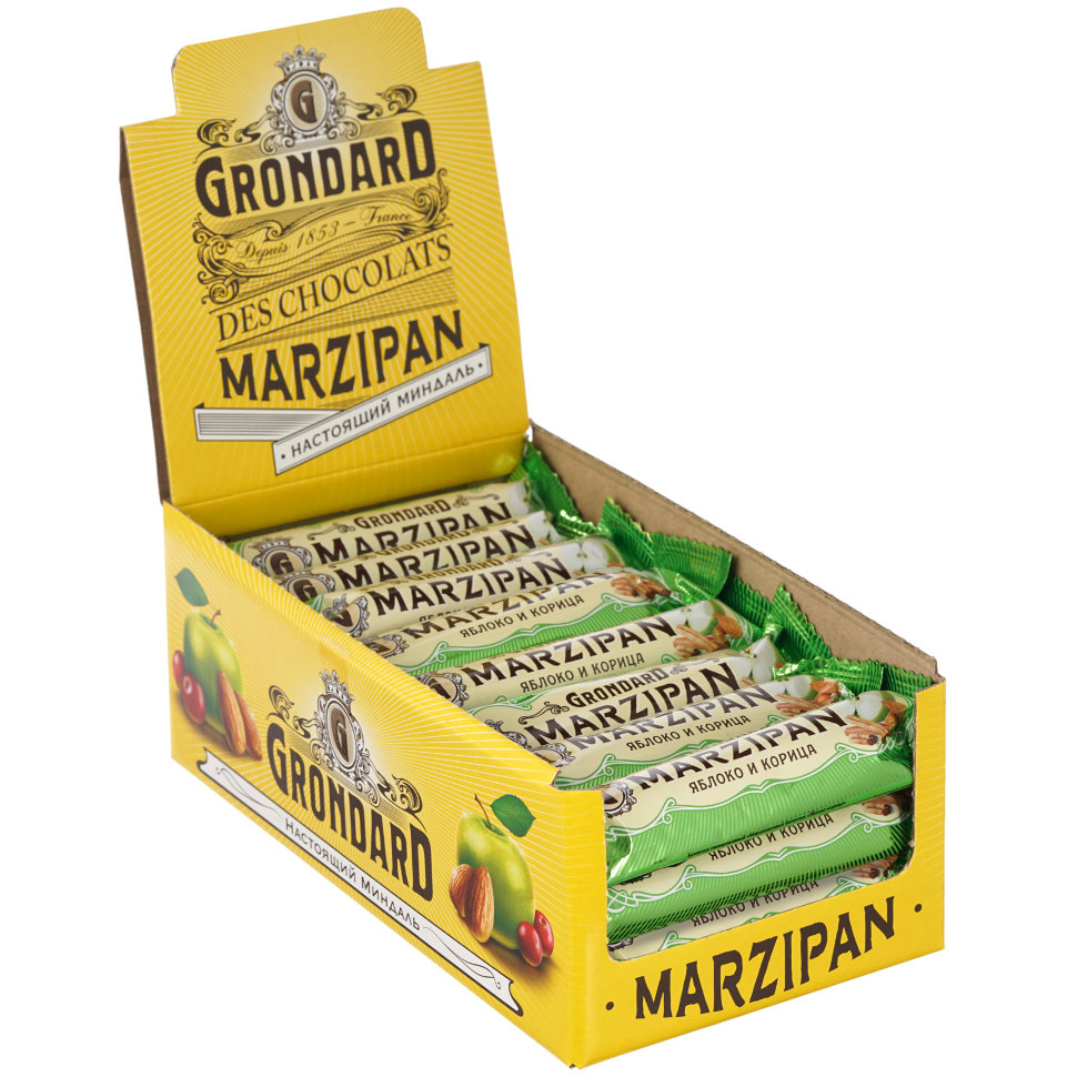  TM Grondard     (9388) Батончики глазированные Марципановые Яблоко-Корица, (24шт по 50г)     в Гудермесе