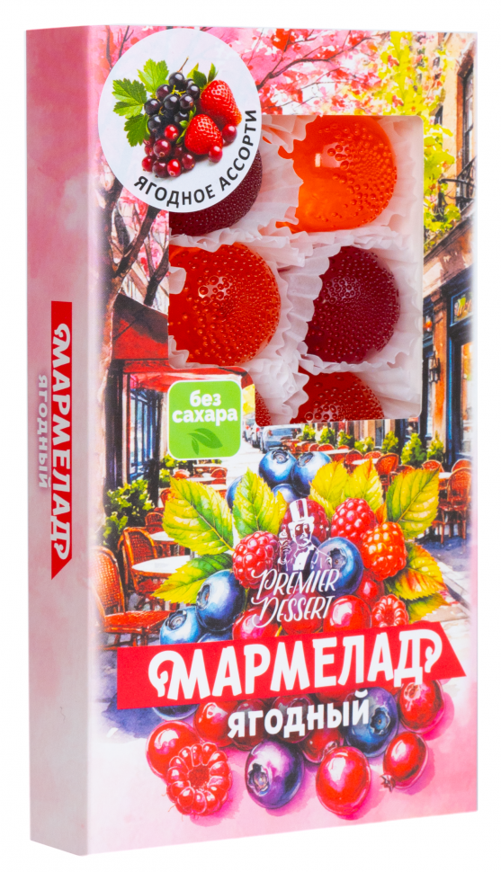  Мармелад Премиум Десерт ЯГОДНЫЙ (клюква, смородина,клубника) 200г в Гудермесе