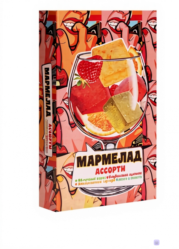 №2 Мармелад АлкоАссорти(яблочный виски, клубничный просекко, апельсиновый вермут, лайм текила) 110г в Гудермесе