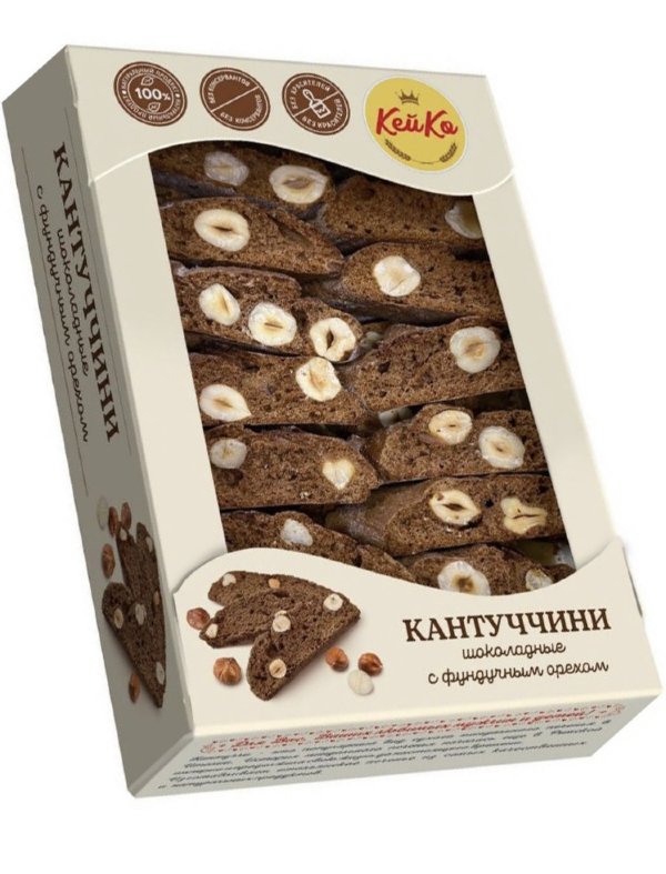 №3 Кей Ко Кантуччини шоколадные с фундучным орехом, 200г  в Гудермесе