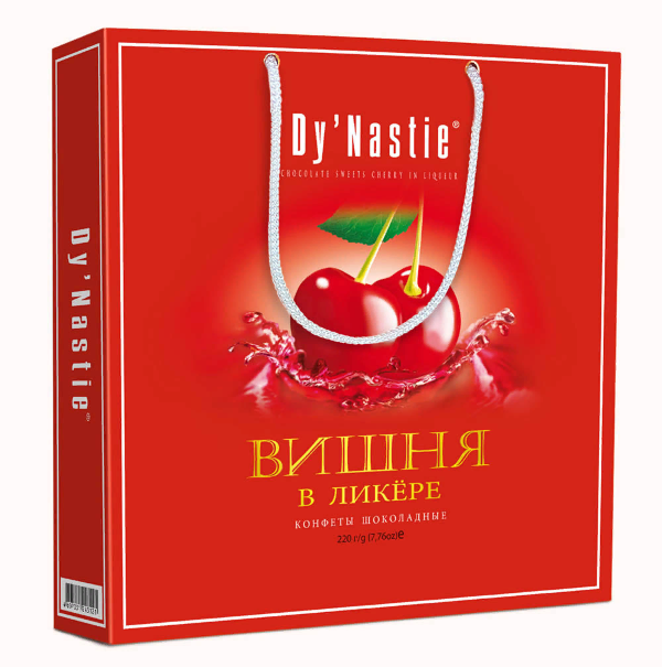 №3 Династия Сумка Конфеты "Вишня в ликере", 220г  в Гудермесе